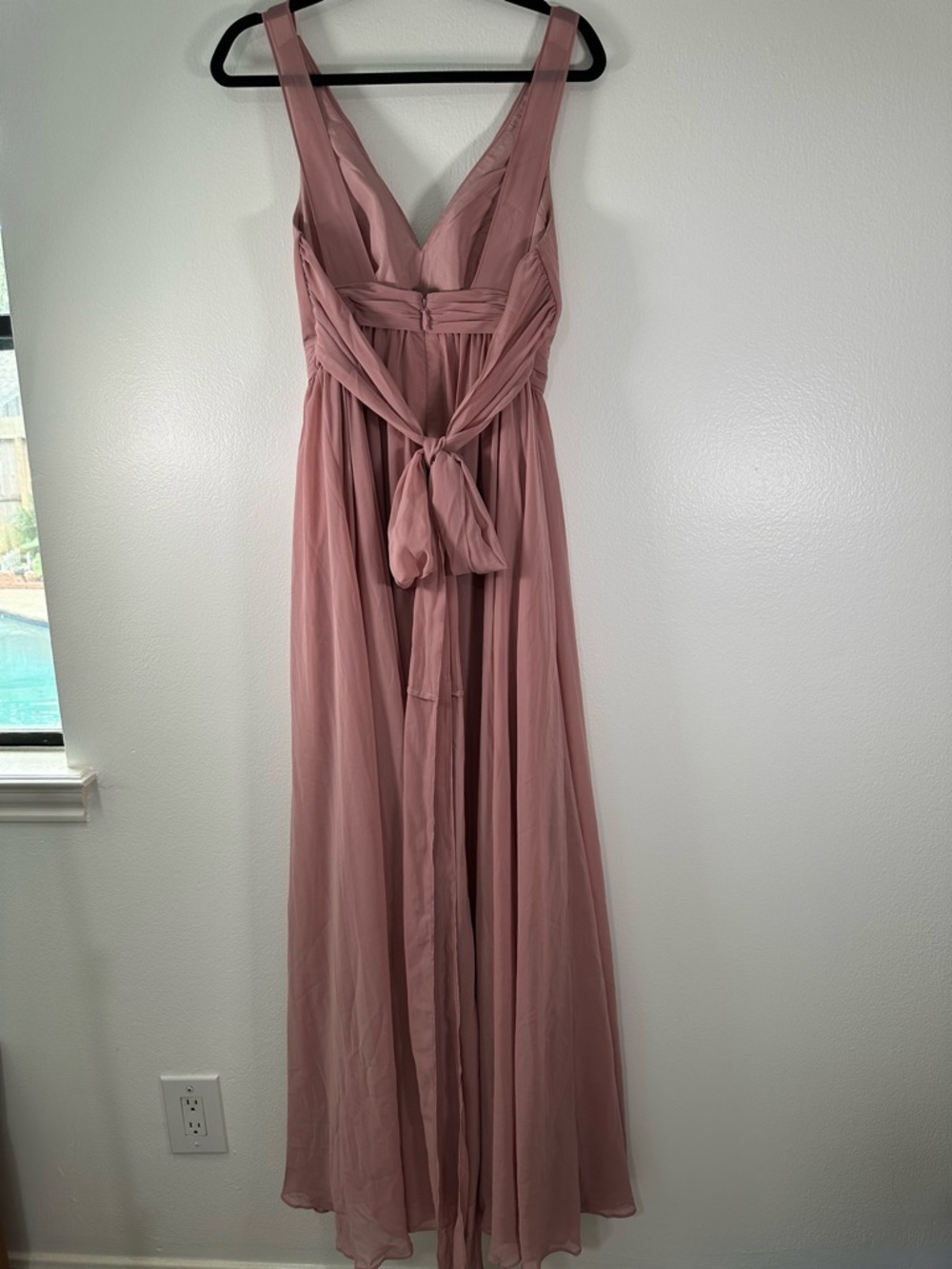 Azazie Kora Dress A6 Dusty Rose Chiffon Bridesmaid A-Line Formal Wedding - Picture 10 of 15